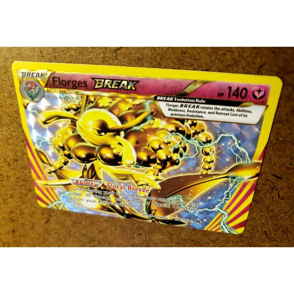 TCG POKEMON BREAK FLORGES Holo XY BREAKthrough BKT Reverse Holo RARE 104/162 MT!
